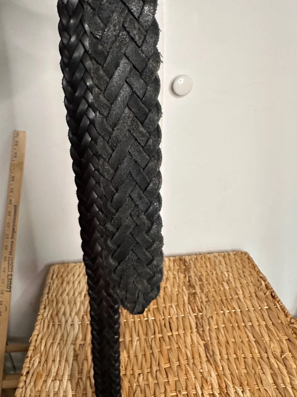 Black Genuine Leather Braided Men’s Belt - Picture 4 of 6